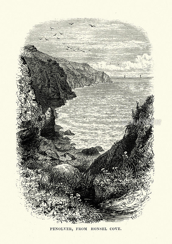 Pen Olver，康沃尔的Honsel Cove, 19世纪
